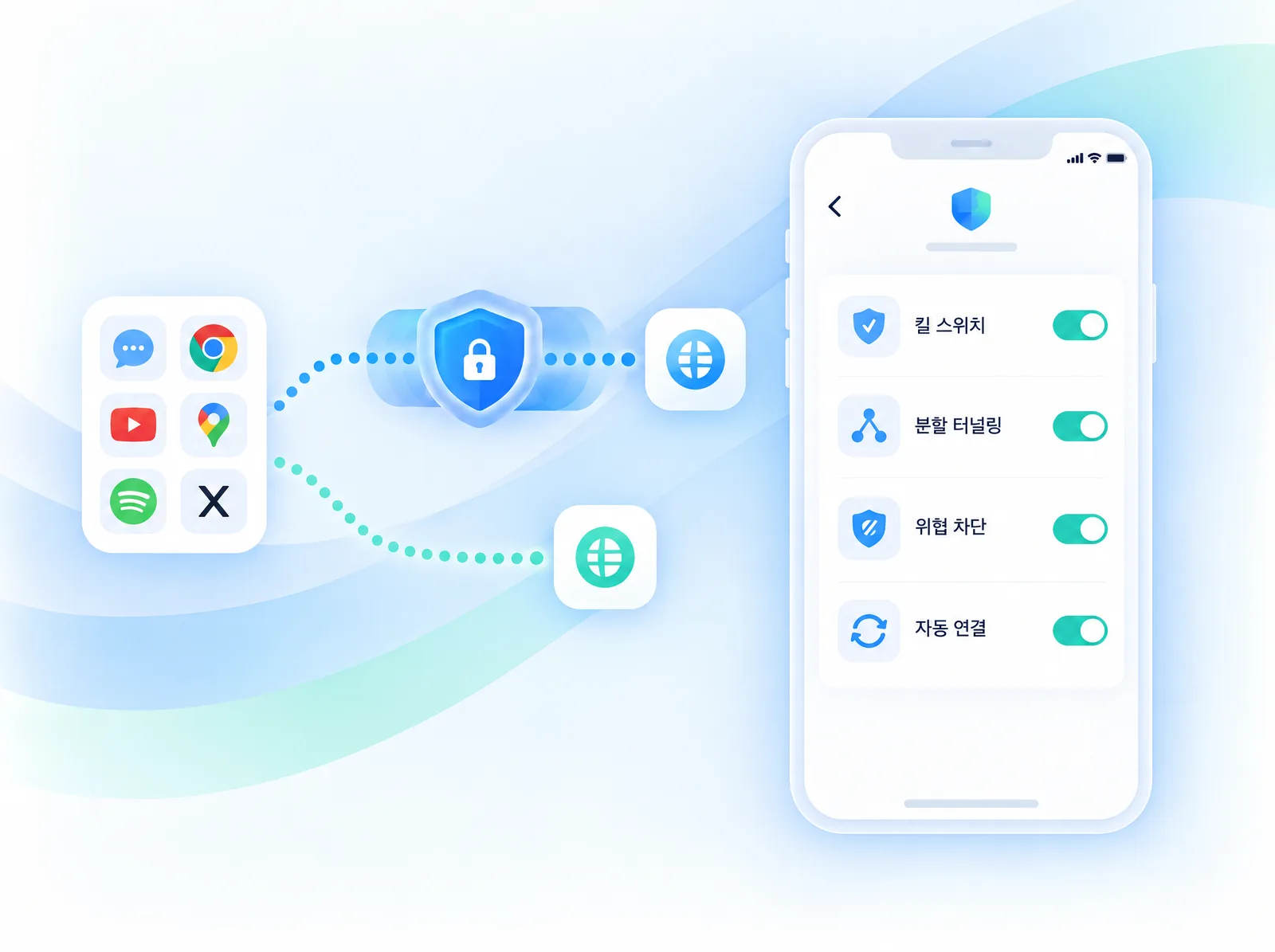 Stay safe if it drops. Choose what goes through. — StageVPN concept illustration